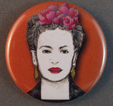 Frida Khalo button magnet