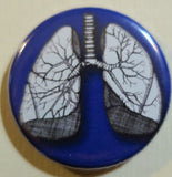 human lungs anatomical button magnet