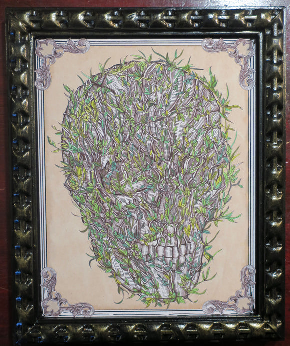 Overgrown Skull Framed Print