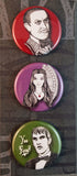 The Addams Family Morticia Gomez Lurch buttons and magnets