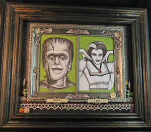 Lily and Herman Munster Shadowbox