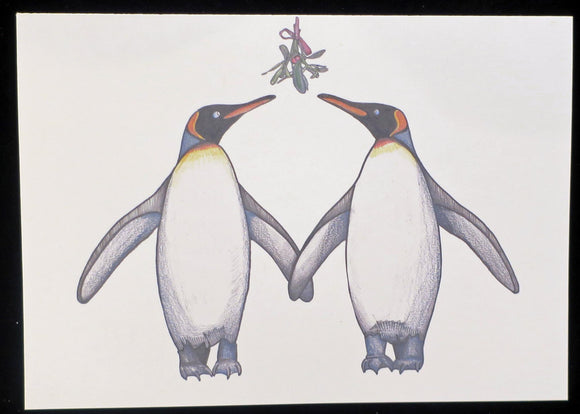 Penguin Mistletoe Christmas Card