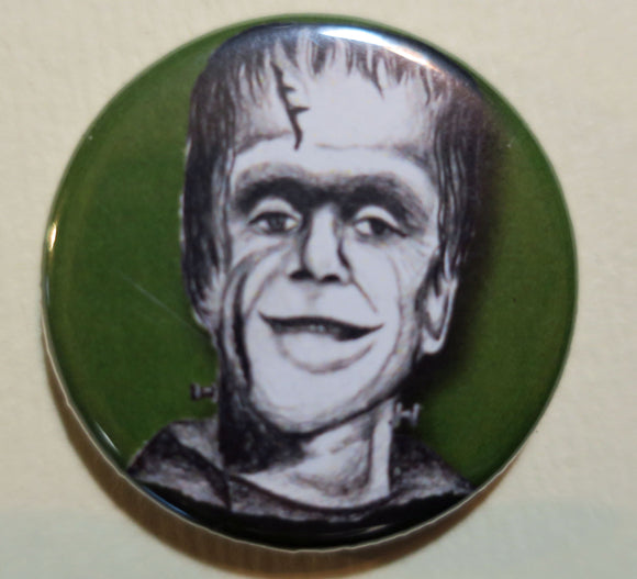 herman munster button magnet