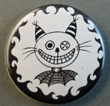 smiling cat button magnet