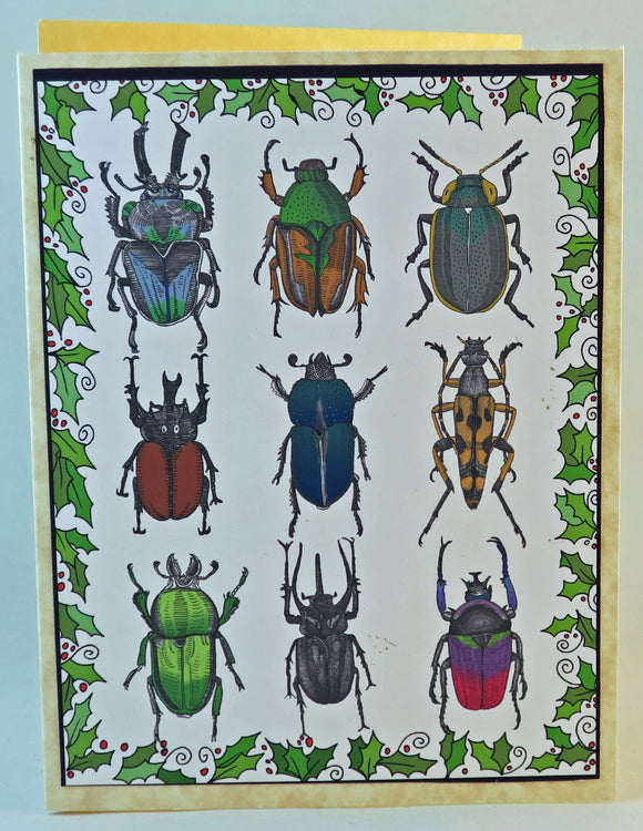 insect themed christmas card