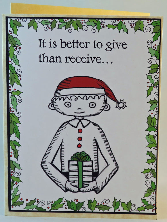 better to give than receive... yeah right!!!