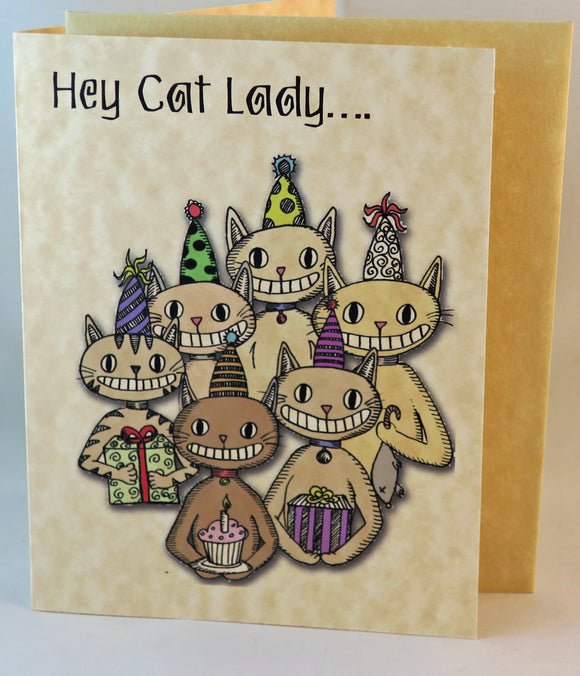 cat lady birthday card