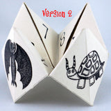 Cootie Catcher with fun fortunes already added