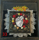 Corazon flaming heart shadowbox