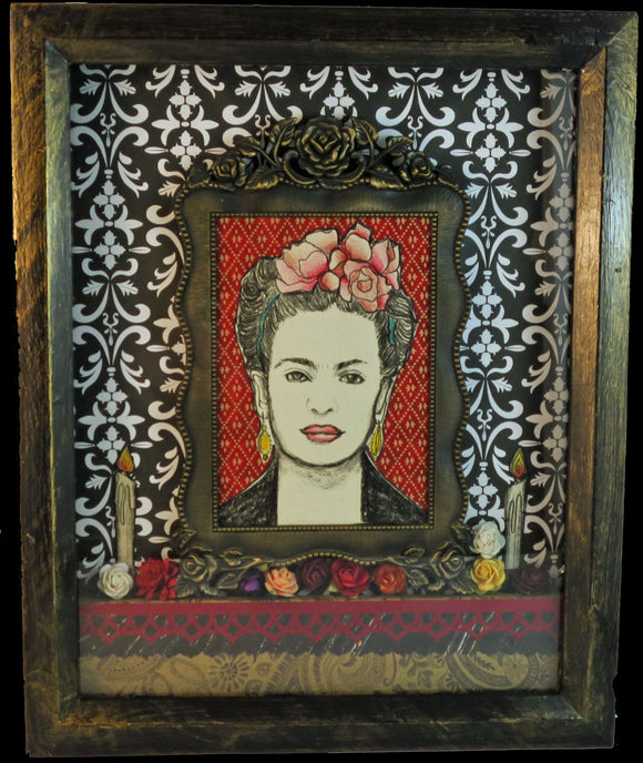 Frida Khalo Dia de los Muertos Shadowbox Tribute