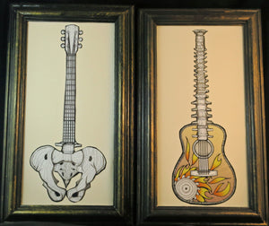 Guitar/Spine-Pelvis Pair of Prints