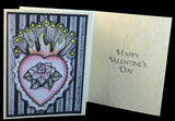 Flaming Heart with Roses/Rose Valentine's Day Cards