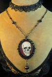 Human Skull pendant necklace goth