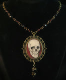 Human Skull pendant necklace goth