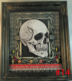 Human Skull Dia de los Muertos Ofrenda Shadowbox