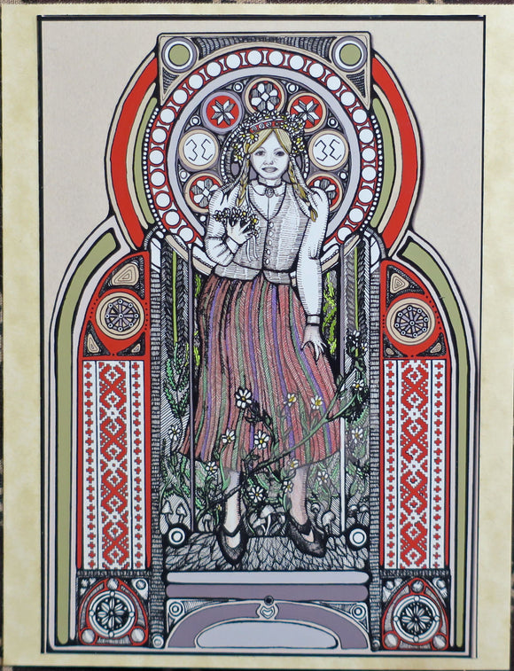Latvian Art Nouveau Ligo / Jāņi Card