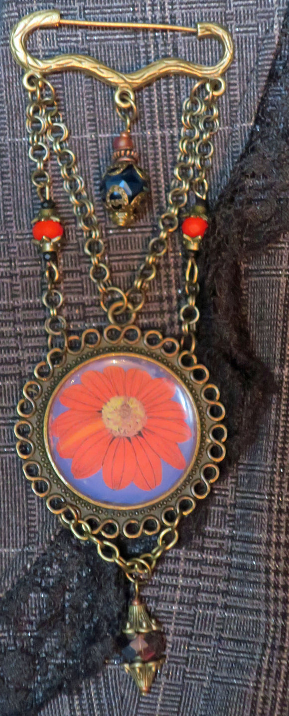 Mexican Sunflower Pin