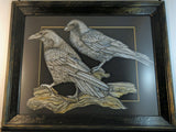 Raven original illustration framed